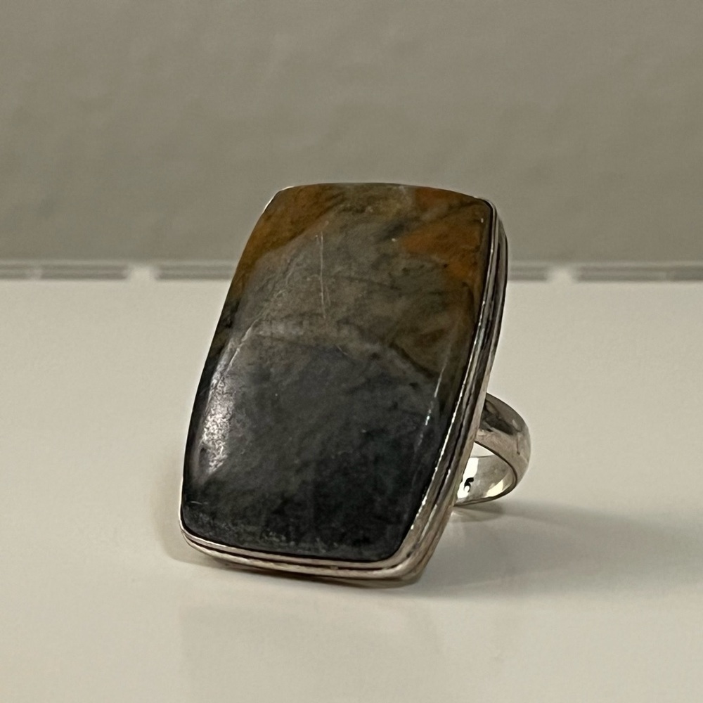 Picasso Jasper Sterling Silver Ring size 7